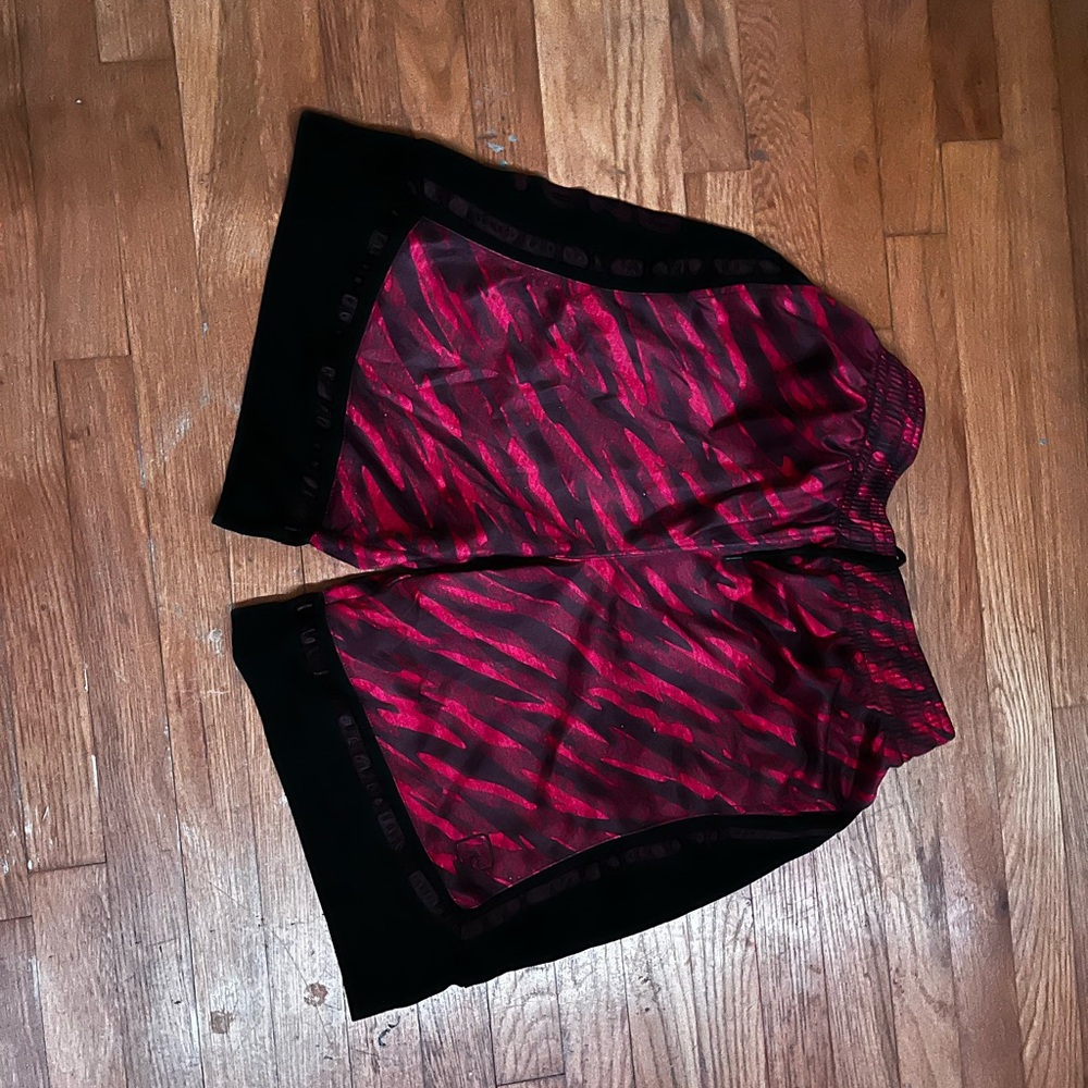 Red and Black Patterned Basketball Shorts